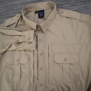 Propper F5312 Shirt Men Button Up Long Sleeve Tactical Zip Pockets Khaki 3XL